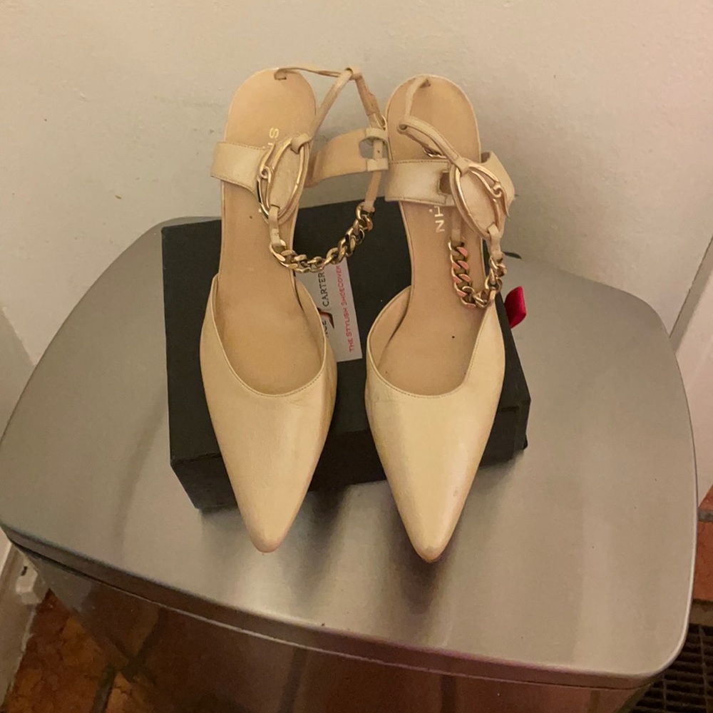 Gorgeous St John shoes with chains.